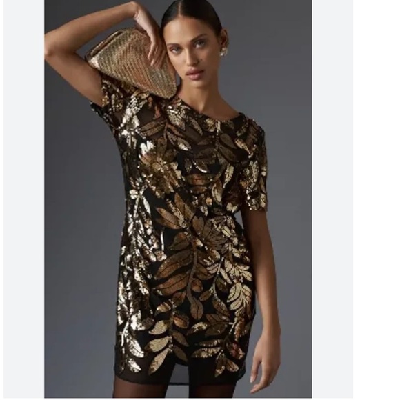 Anthropologie Dresses & Skirts - MAEVE SHORT-SLEEVE SHEER EMBELLISHED MINI DRESS